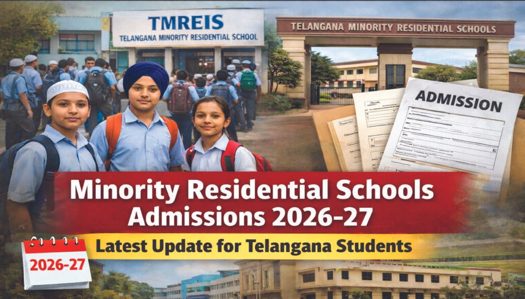Minority Residential Schools Admissions 2026-27 official online application update