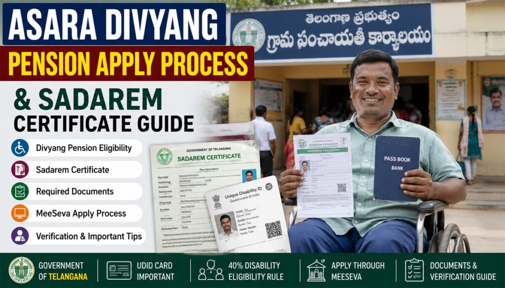 Asara Divyang Pension Apply Process & Sadarem Certificate Guide 