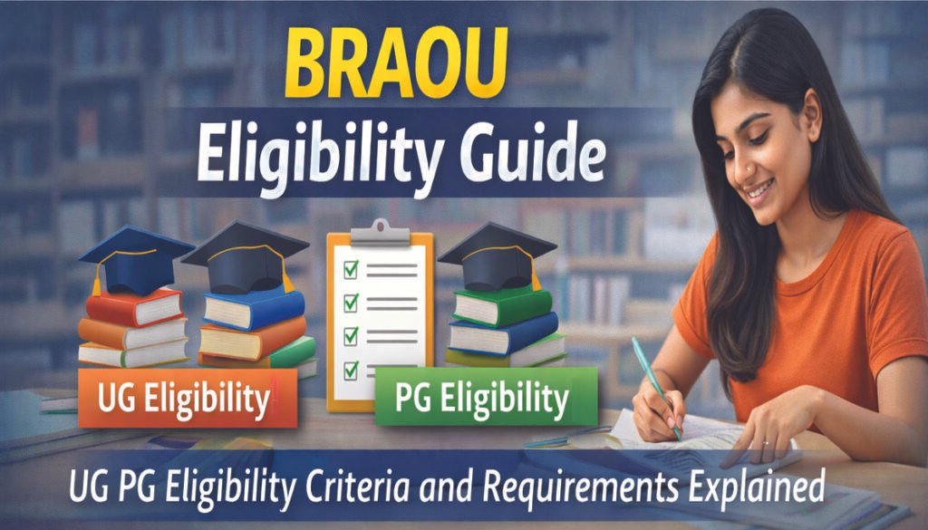 BRAOU eligibility guide thumbnail showing UG PG eligibility criteria and requirements