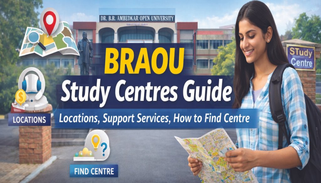 BRAOU study centres guide thumbnail showing locations support services and how to find centre