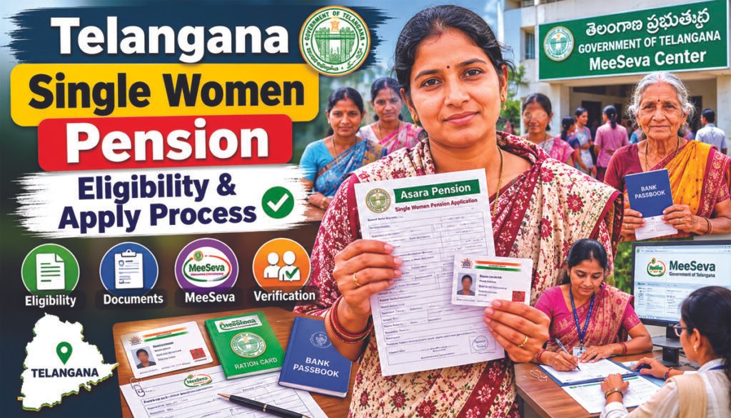 Telangana Single Women Pension Eligibility & Apply Process