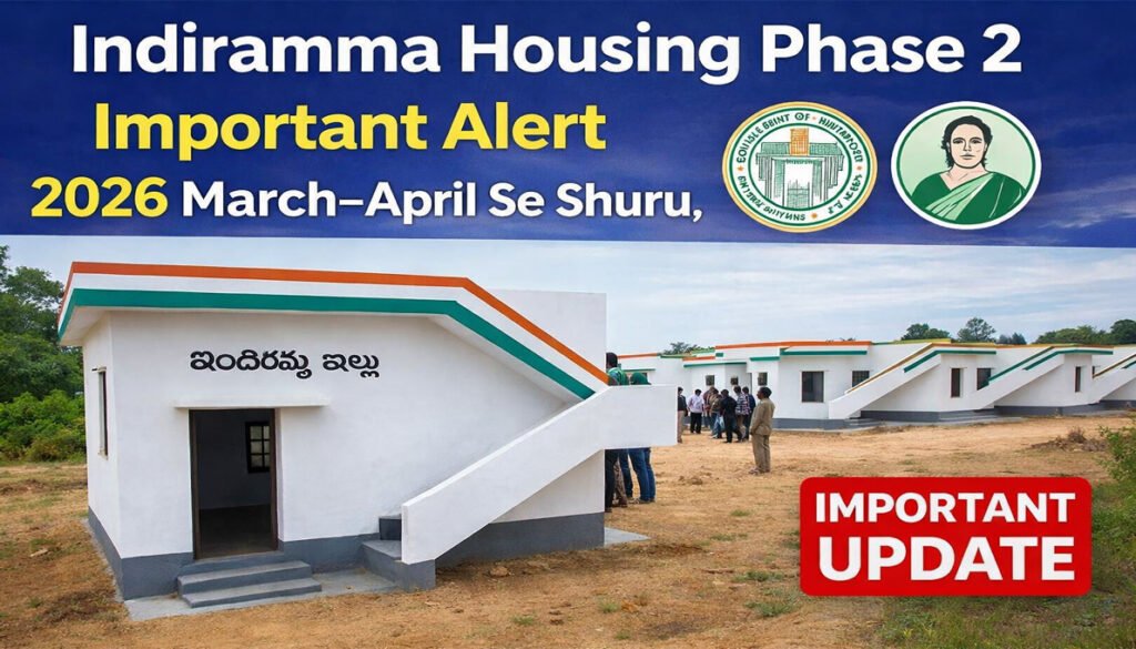 Indiramma Housing Phase 2 important update showing Telangana government housing scheme announcement for poor families