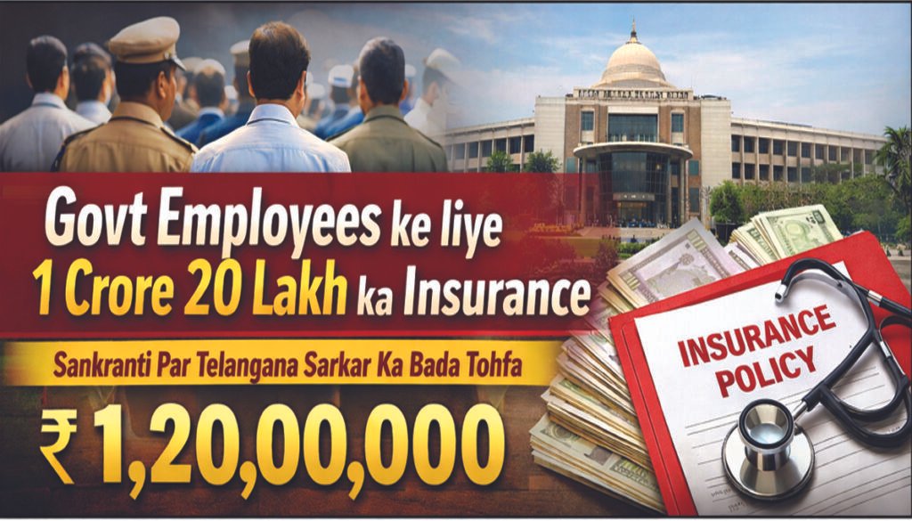 Govt Employees ke liye 1 Crore 20 Lakh ka Insurance scheme Telangana government announcement