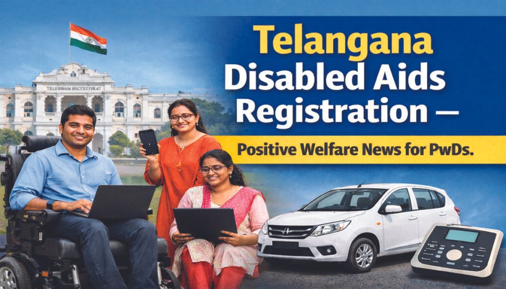 Telangana Disabled Aids Registration welfare scheme information for Persons with Disabilities