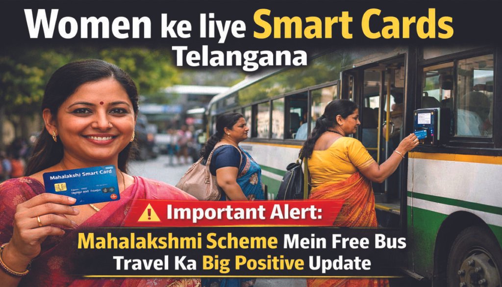 Women ke liye Smart Cards Telangana free bus Mahalakshmi scheme