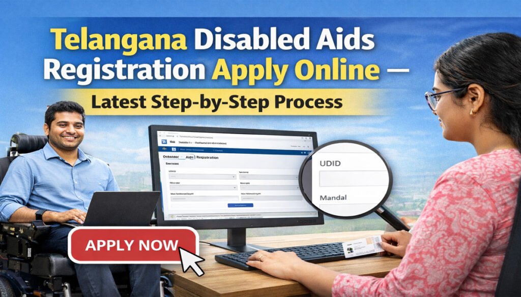 Telangana Disabled Aids Registration online application form process on OBMMS portal