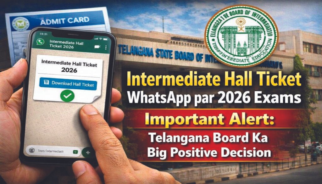 Intermediate Hall Ticket WhatsApp par 2026 Exams Telangana Board update