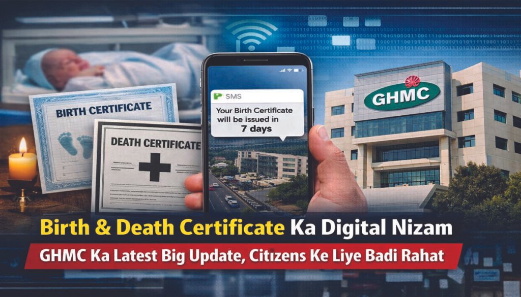 Birth & Death Certificate Ka Digital Nizam GHMC update