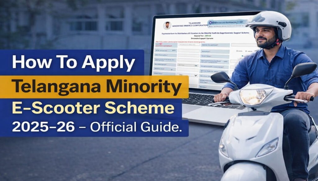 How To Apply Telangana Minority E-Scooter Scheme online registration form on OBMMS portal with mandatory fields