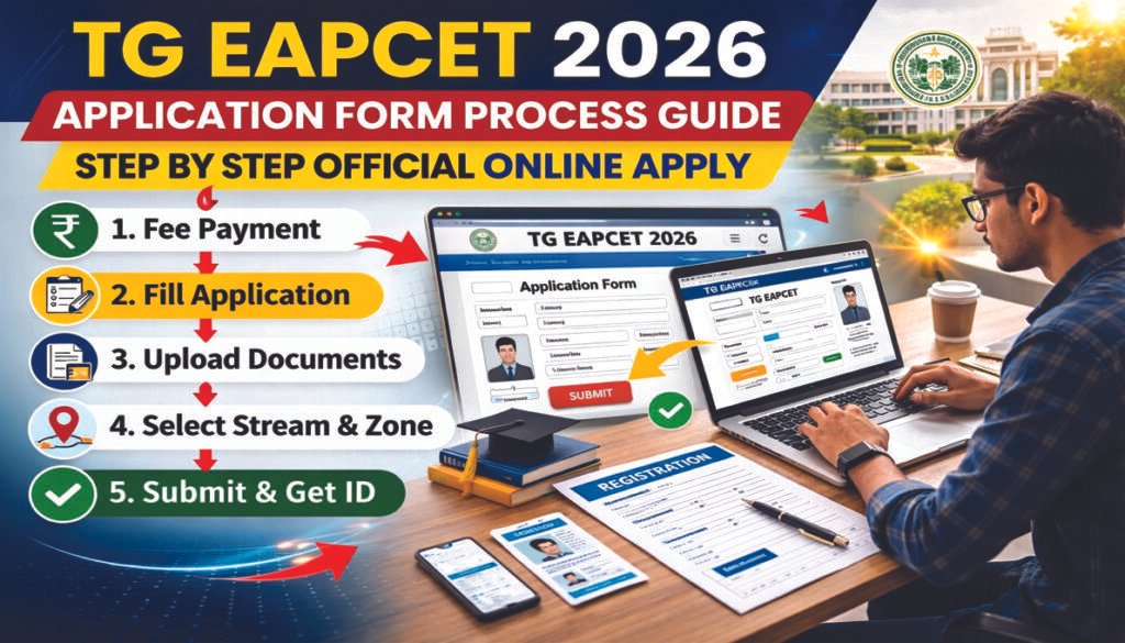 TG EAPCET 2026 Application Form Process official online registration portal screen