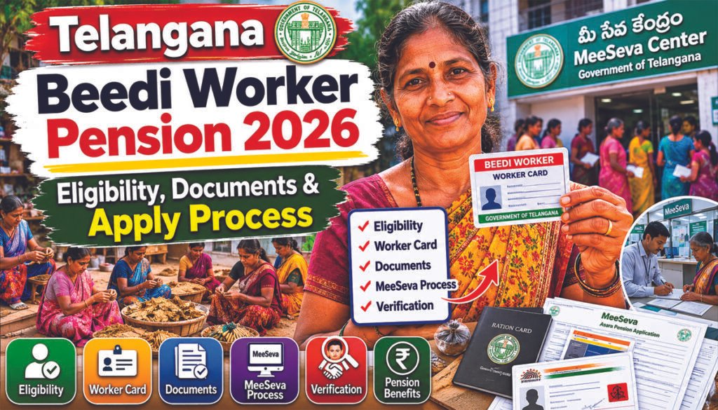 Telangana Beedi Worker Pension Eligibility Documents & Apply Process