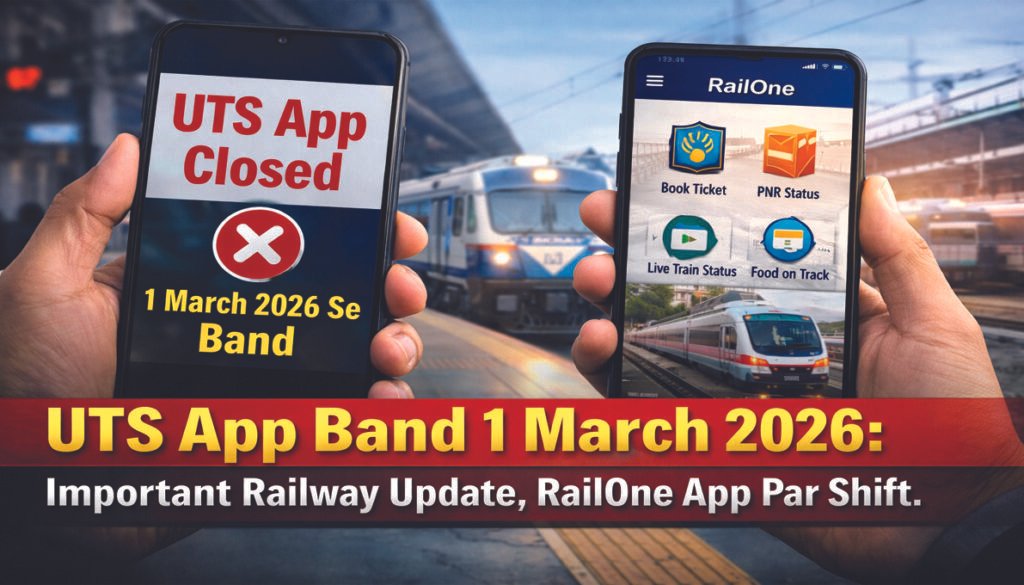 UTS App Band 1 March 2026 railway update and RailOne app shift information