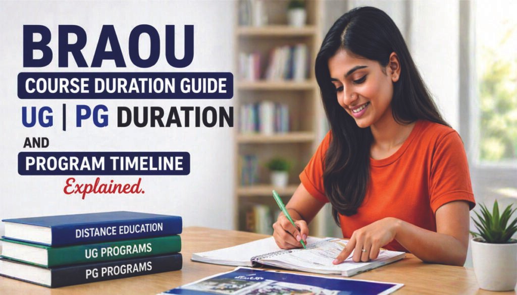BRAOU course duration guide thumbnail showing UG PG duration and program timeline explained