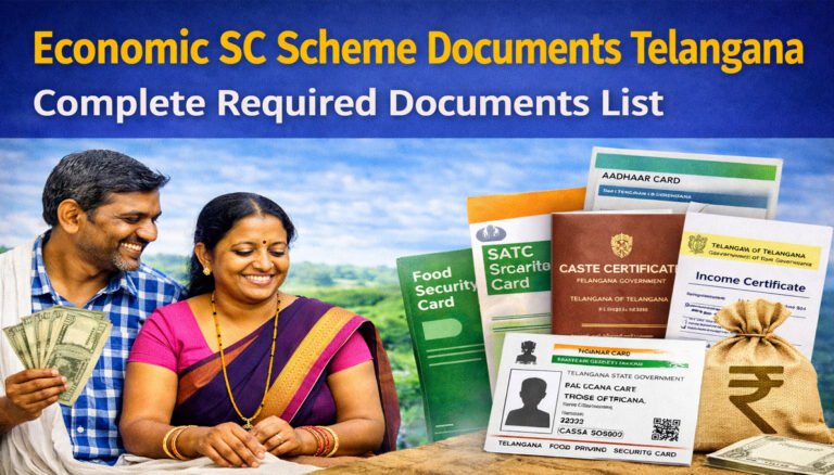 Economic SC Scheme documents Telangana required list guide.