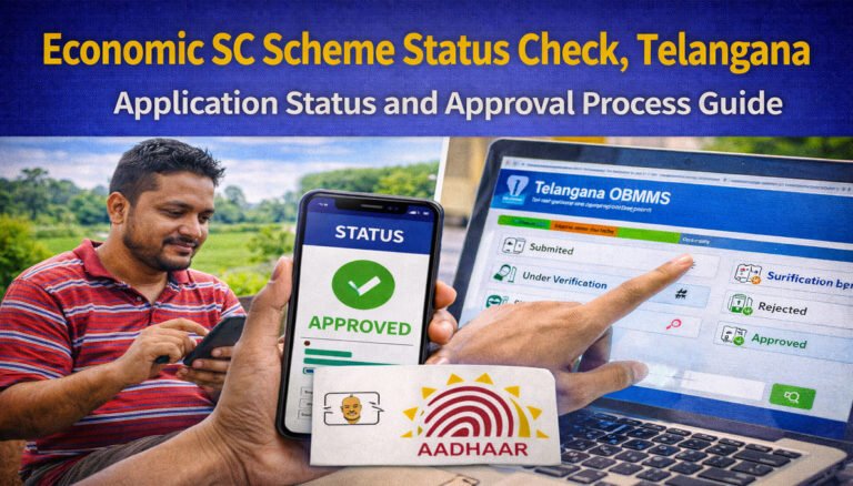 Economic SC scheme status check, Telangana application tracking guide.