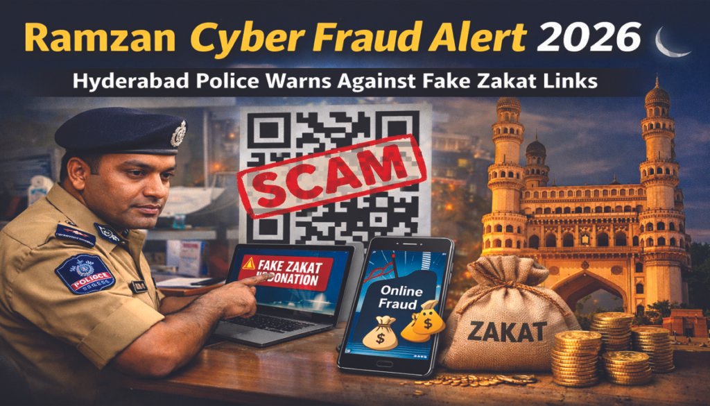 Ramzan cyber fraud alert, Hyderabad police warning fake zakat links QR code scam, Eid shopping fraud