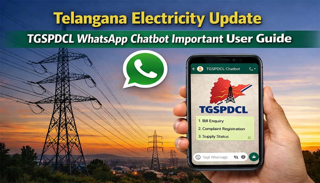 TGSPDCL WhatsApp chatbot electricity bill complaint guide Telangana