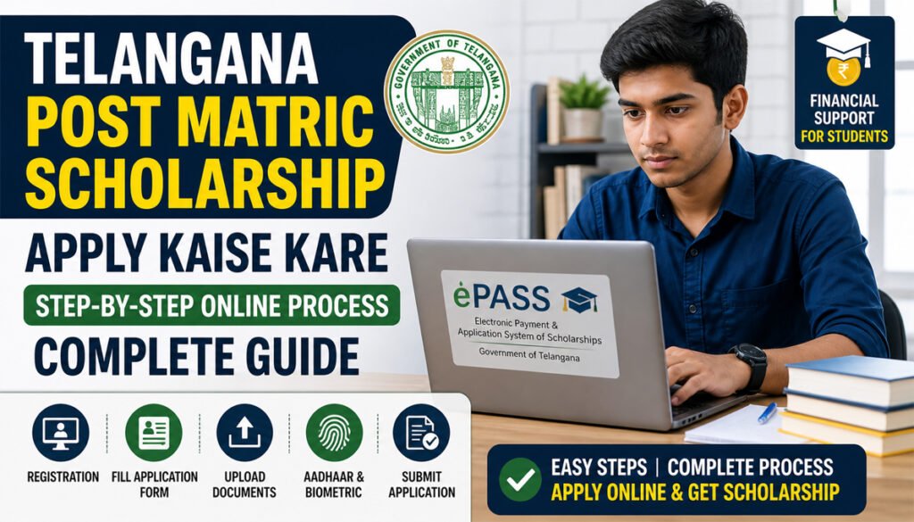 Telangana post matric scholarship apply online process